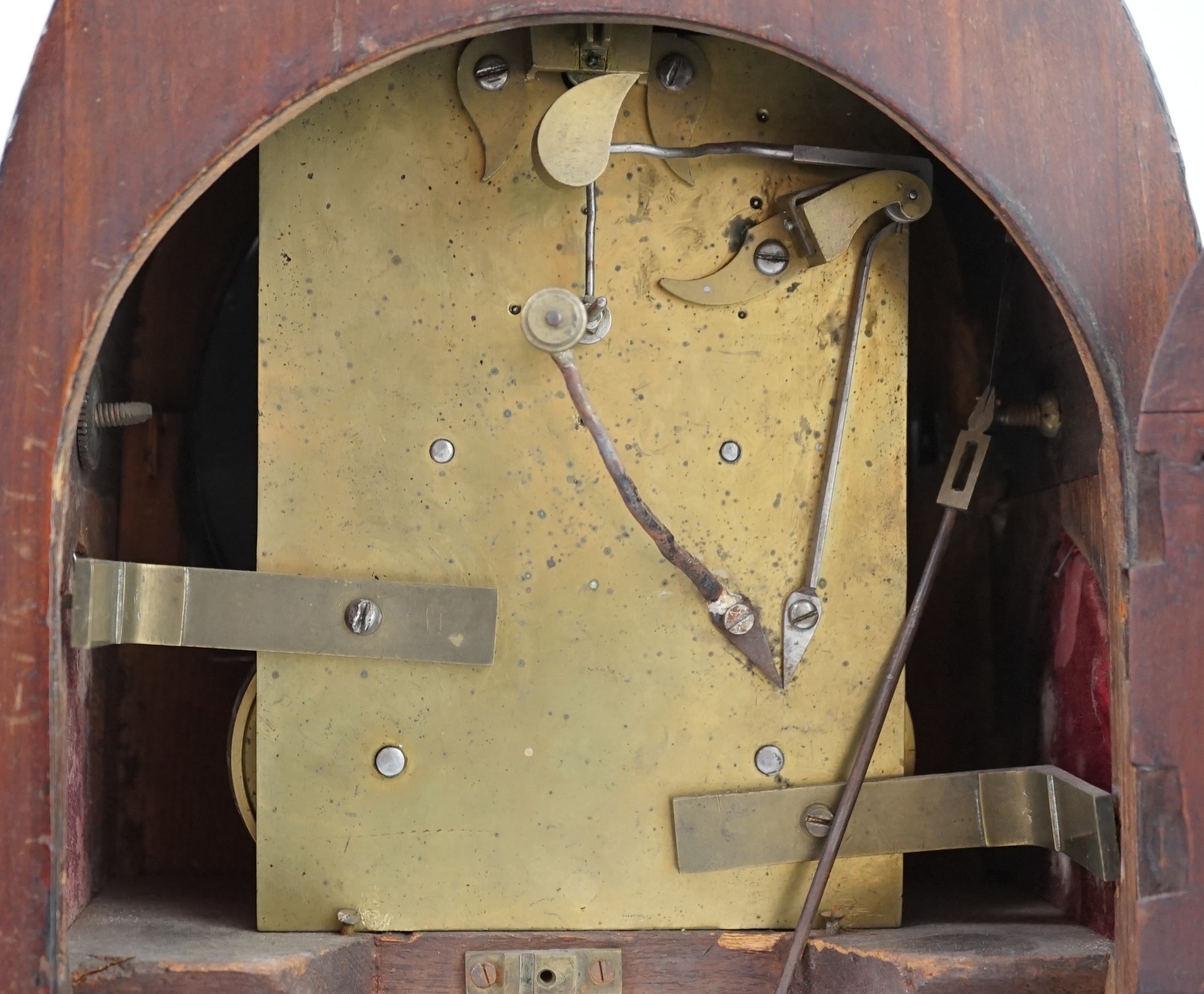 A Regency ebony strung mahogany bracket clock